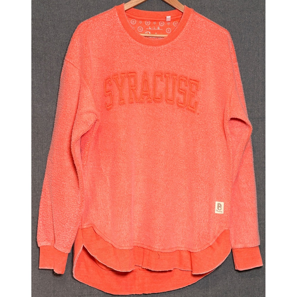 Pressbox Syracuse University Orange Fleece Sweatshirt Layered Hem Womens Large
